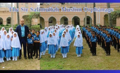 Students of Sir Salimullah Muslim Orphanage provided with new school uniforms.