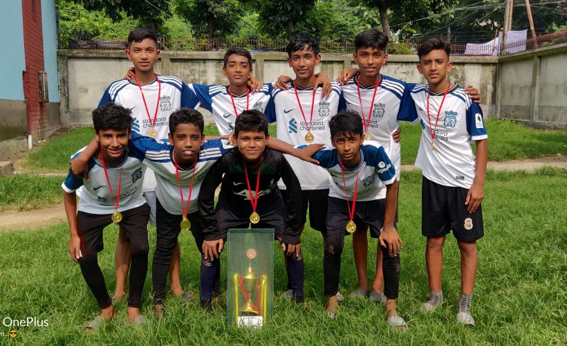 আন্তঃস্কুল ফুটবল প্রতিযোগিতায় চ্যাম্পিয়ান স্যার সলিমুল্লাহ্ ক্লাবের ফুটবল দল-২০২৪ 